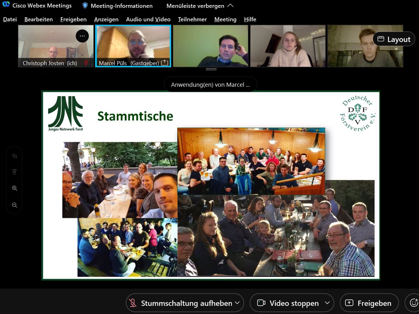 Marcel Püls und Roman Koster stellten beim Waldstammtisch Weihenstephan bisherige Aktivitäten des JNF vor. Seit Corona waren Präsenz-Veranstaltungen leider kaum möglich. 